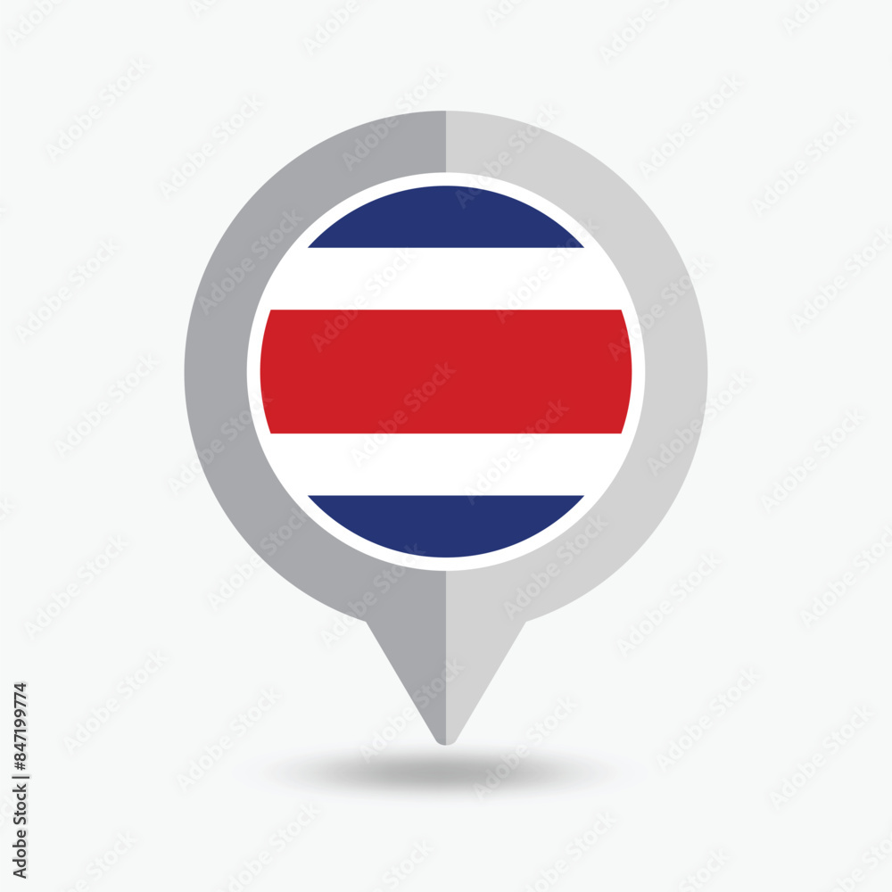 Costa Rica Location Pin Icon Vector Illustration