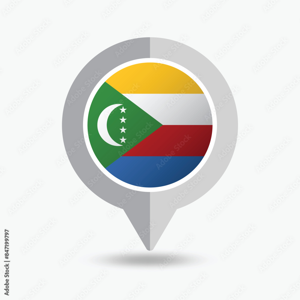 Comoros Location Pin Icon Vector Illustration Comoros Location Pin Icon Vector Illustration