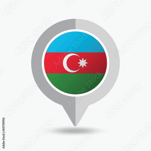 Free Download Azerbaijan Location Pin Icon Vector Illustration - GFXLoad