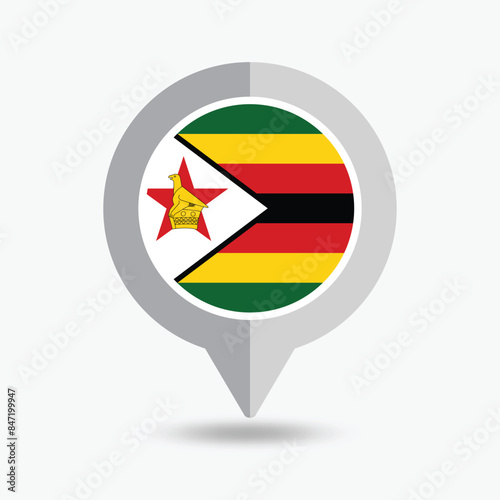 Free Download Zimbabwe Location Pin Icon Vector Illustration - GFXLoad