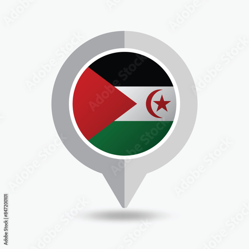 Free Download Western Sahara Location Pin Icon Vector Illustration - GFXLoad