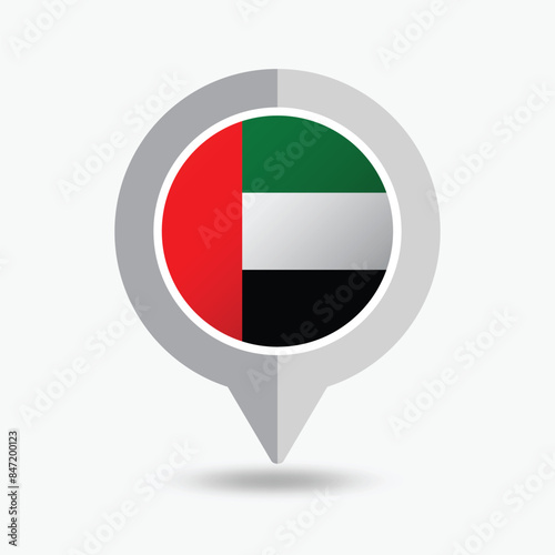 Free Download United Arab Emirates Location Pin Icon Vector Illustration - GFXLoad