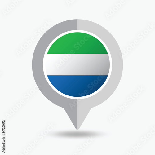 Free Download Sierra Leone Location Pin Icon Vector Illustration - GFXLoad