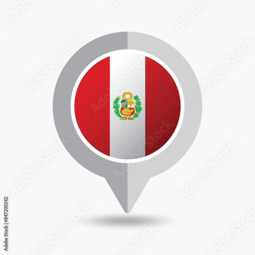 Free Download Peru Location Pin Icon Vector Illustration - GFXLoad