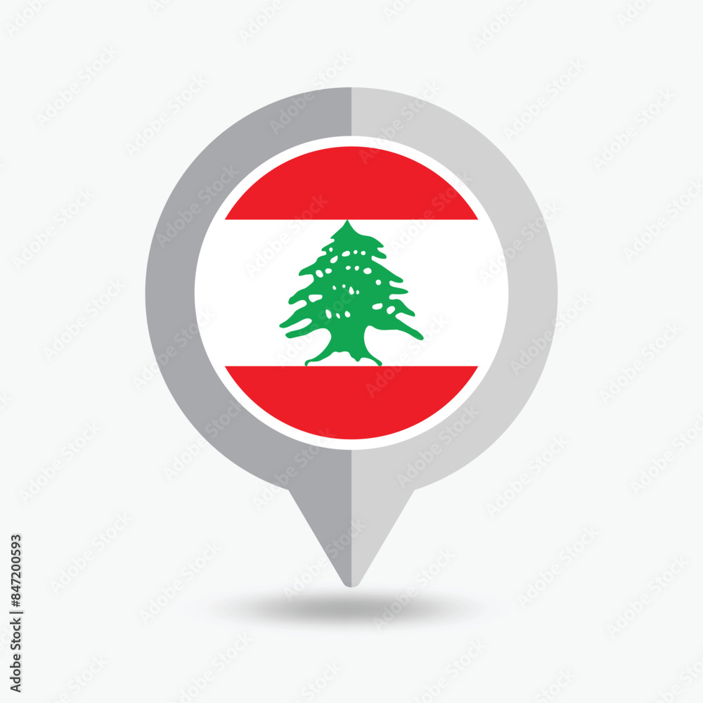 Lebanon Location Pin Icon Vector Illustration Lebanon Location Pin Icon Vector Illustration