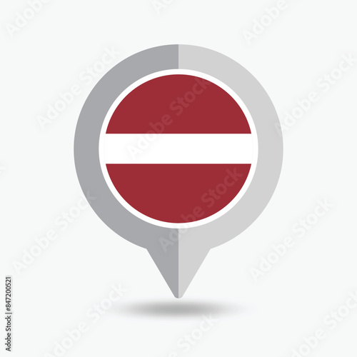Free Download Latvia Location Pin Icon Vector Illustration - GFXLoad