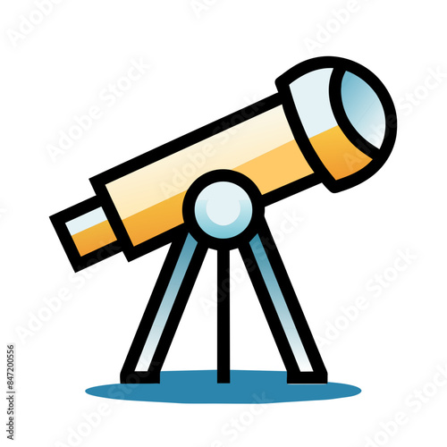 Modern Telescope Illustration - scientific exploration themes, or astronomy-related designs
