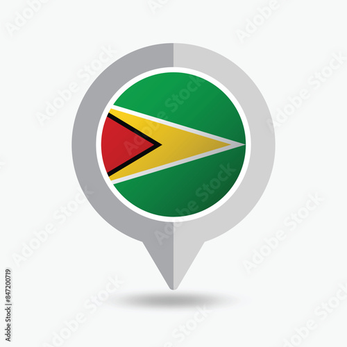 Free Download Guyana Location Pin Icon Vector Illustration - GFXLoad