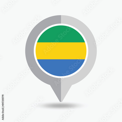 Free Download Gabon Location Pin Icon Vector Illustration - GFXLoad