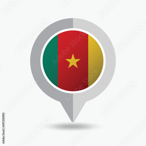 Free Download Cameroon Location Pin Icon Vector Illustration - GFXLoad