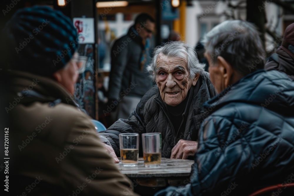 Unidentified people sitting at a table in a street cafe in Prague, Czech Republic. Unidentified people sitting at a table in a street cafe in Prague, Czech Republic.