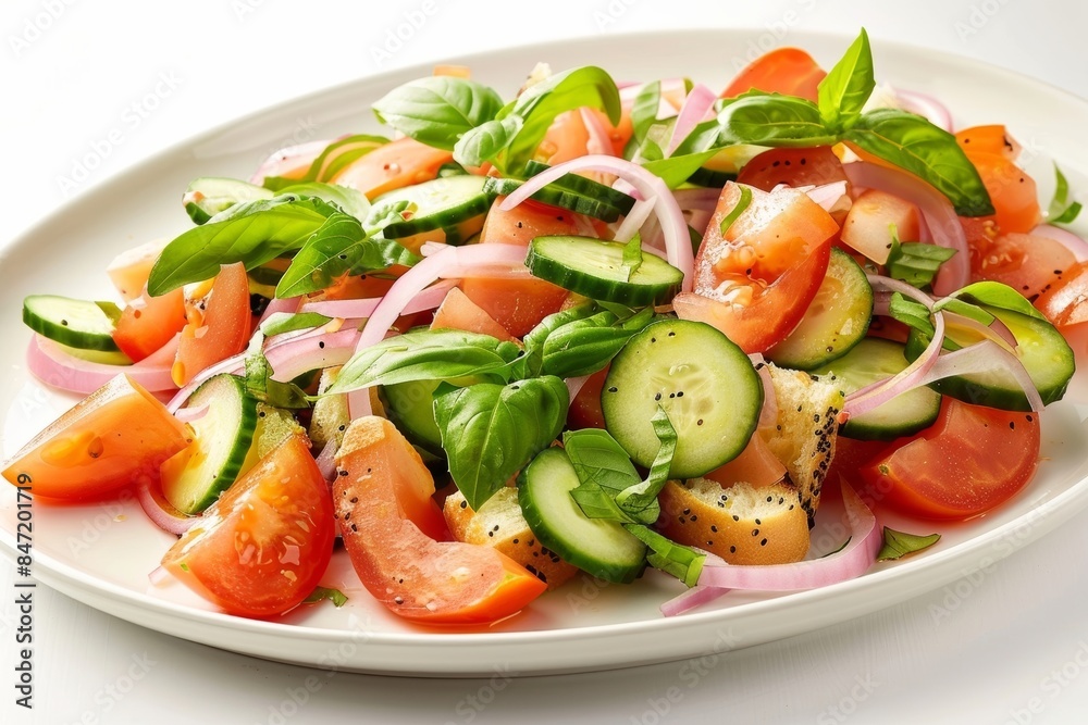 Delicious Bagel Bread Salad with Tangy Red Onions Delicious Bagel Bread Salad with Tangy Red Onions