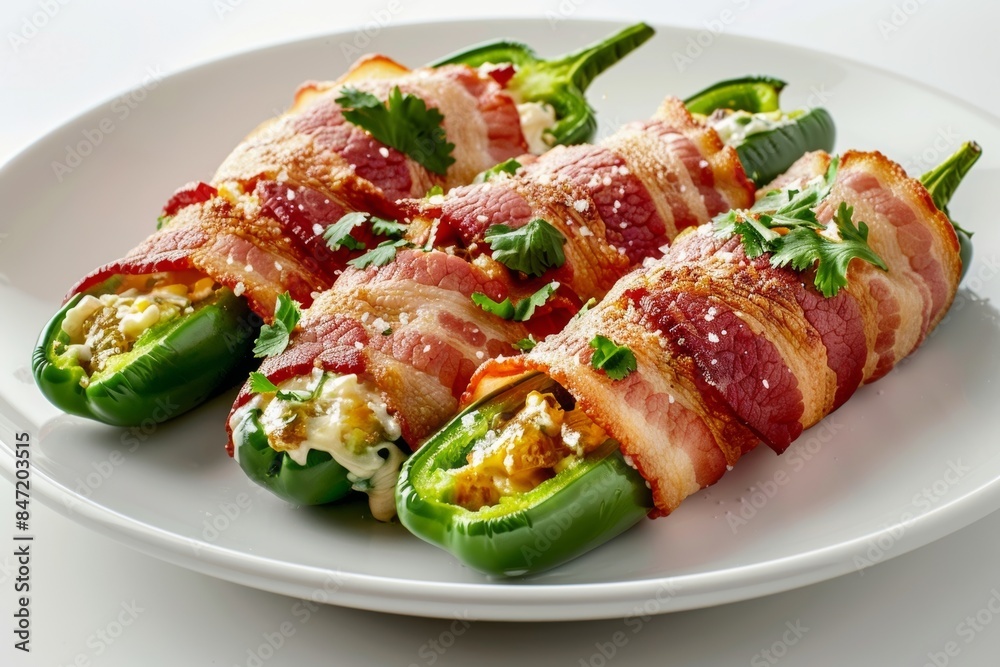 Sumptuous Bacon-Wrapped Jalapeno Poppers with Fresh Cilantro Sumptuous Bacon-Wrapped Jalapeno Poppers with Fresh Cilantro