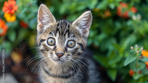 Wallpaper Mural A little striped curious kitten is looking at the camera  Torontodigital.ca