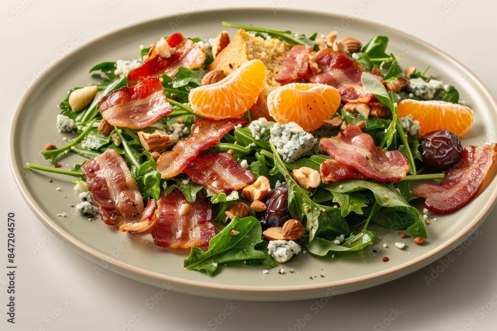 Bacon-Watercress Salad with Tangy Dressing and Blue Cheese Bacon-Watercress Salad with Tangy Dressing and Blue Cheese