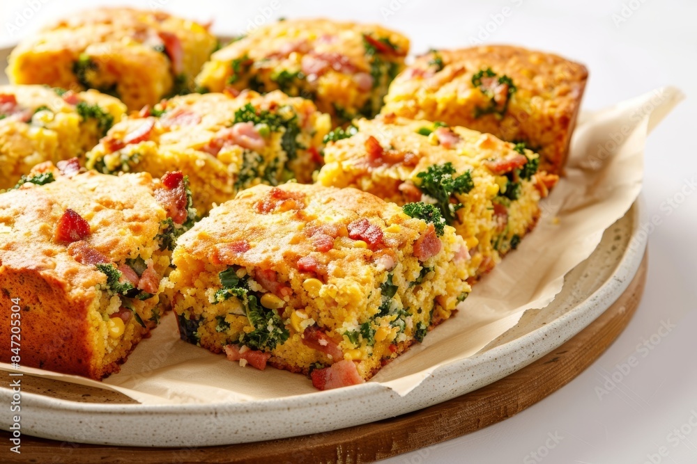 Bacon-Kale Cornbread with Hearty Greens Bacon-Kale Cornbread with Hearty Greens