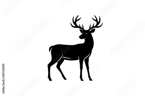 Deer silhouette vector art © Creative design zone