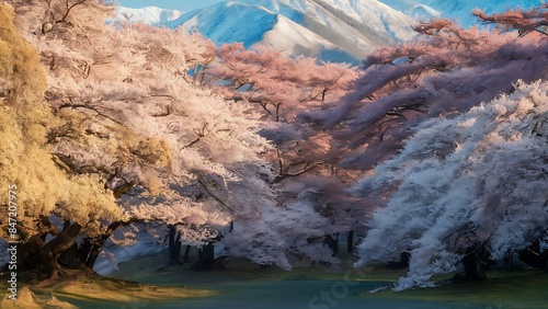 Wild himalayan cherry spring blossom