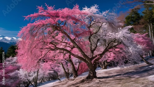Wild himalayan cherry spring blossom