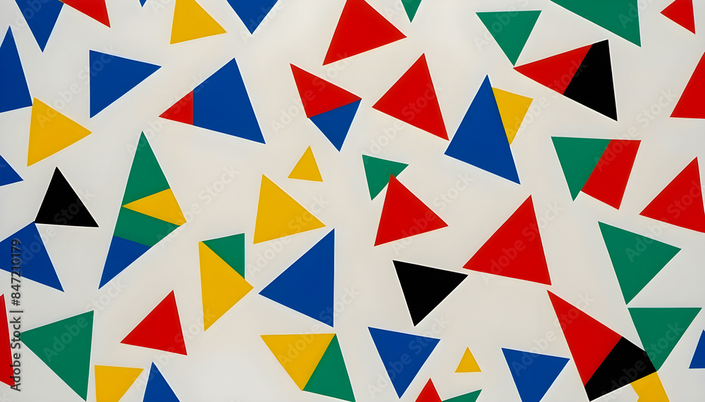 Abstract colorful triangles on white background