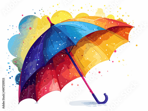 summer multicolored umbrella on a white background vector illustration