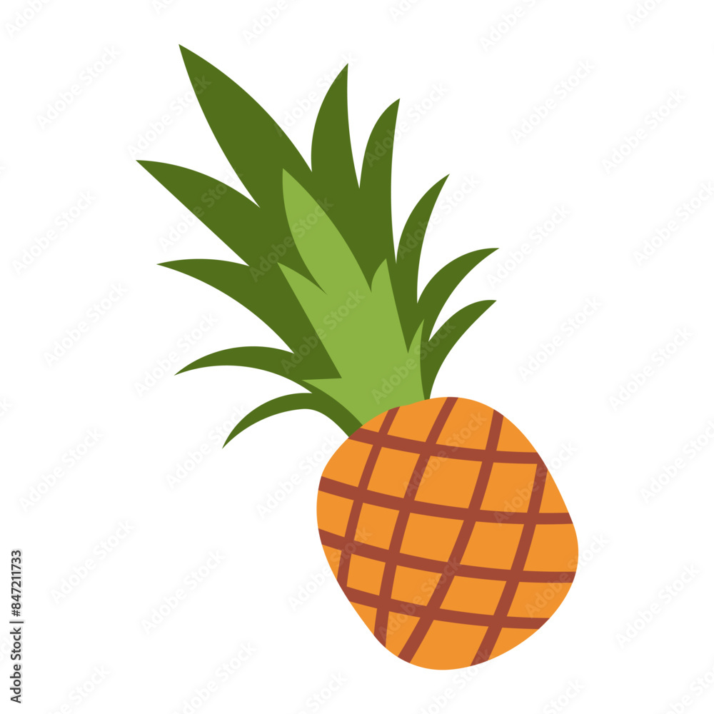 Fototapeta premium Tropical Minimalism: Stylized Pineapple Illustration