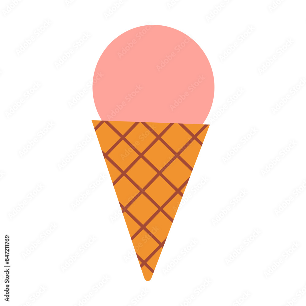 Sweet Simplicity: A Minimalist Ice Cream Cone Illustration Sweet Simplicity: A Minimalist Ice Cream Cone Illustration