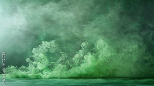 Mysterious Green Smoke on Floor Scene Generative AI
