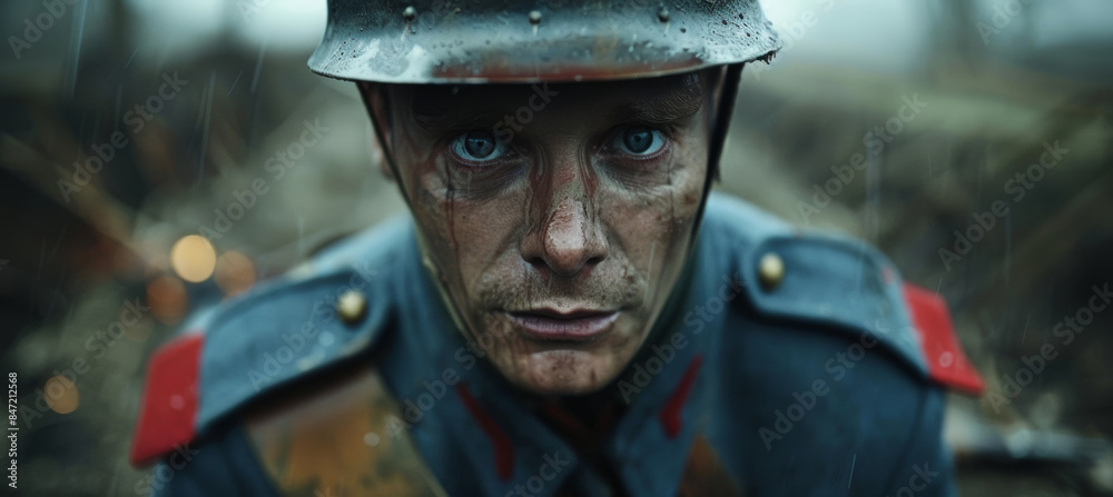 Portrait of WWI French Soldier in Trenches Portrait of WWI French Soldier in Trenches