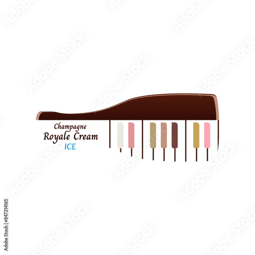 Ice cream logo colours royal vector champagne luxury dessert