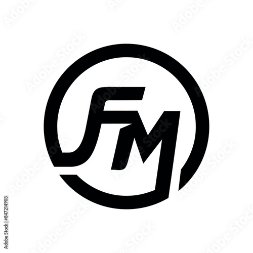 Letter FM Modern Logo Design Vector