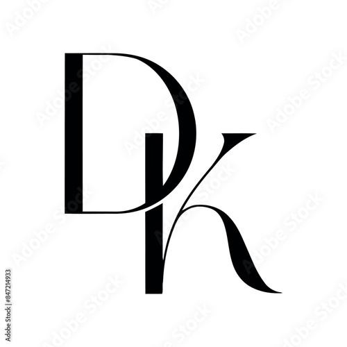 Letter DK Luxury Logo Design Vector