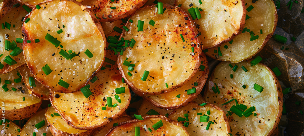 Potato Chips Garnished with Paprika and Chives Potato Chips Garnished with Paprika and Chives