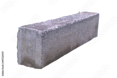 Reinforced concrete foundation block isolate on a white background.