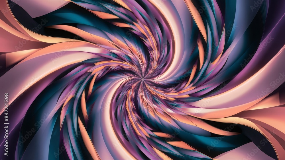 intricate designs of geometric shapes and flowing curves. The pattern is composed of a harmonious blend of colors, including deep blues, vibrant purples, and warm oranges intricate designs of geometric shapes and flowing curves. The pattern is composed of a harmonious blend of colors, including deep blues, vibrant purples, and warm oranges
