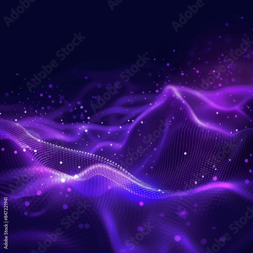Digital purple particles wave and light abstract background with shining dots stars. Job ID: 2a27dcaf-1dd0-41c7-8bb3-b3287e294216