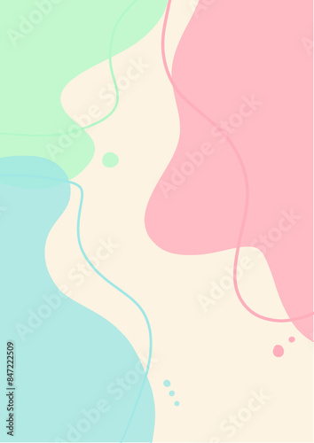 Funny pattern with hand-drawn waves. Abstract background with wavy liquid spots. Decorative curved lines and shapes illustration.