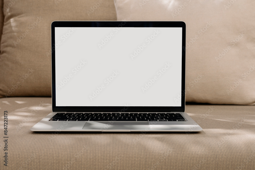 Laptop Mockup On A Chair Laptop Mockup On A Chair