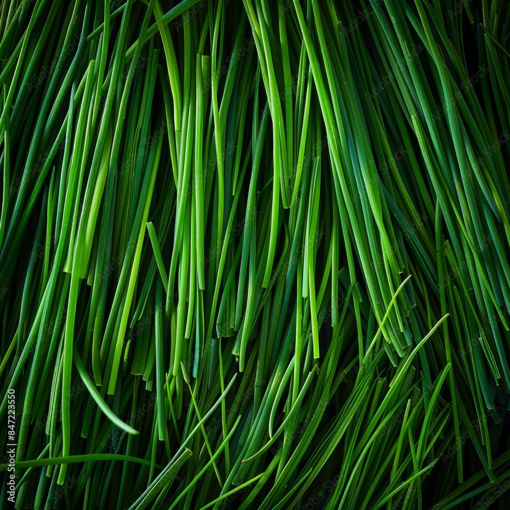 Green onion pattern, fresh chive pile texture background, green leek banner, scallion greens pieces