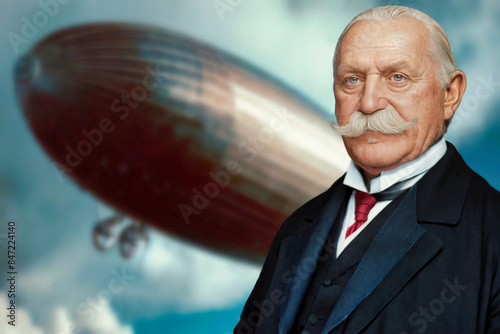 Ferdinand von Zeppelin (1838-1917) was a German general and airship pioneer, he is best known for designing and developing the rigid airships known as Zeppelins photo