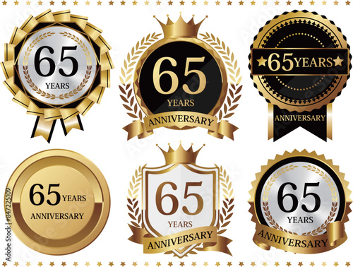高級感のある65周年記念のエンブレムセット