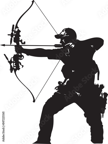 bow hunter archer vector silhouette