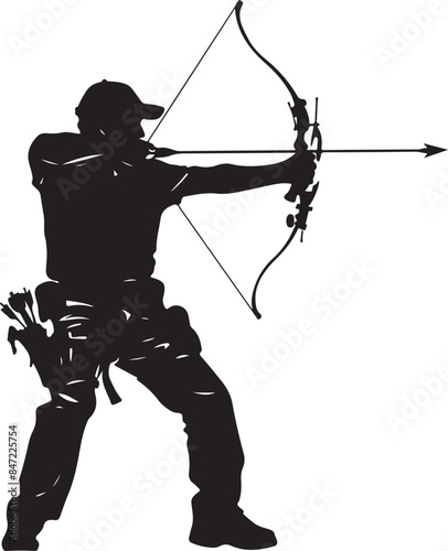 bow hunter archer vector silhouette