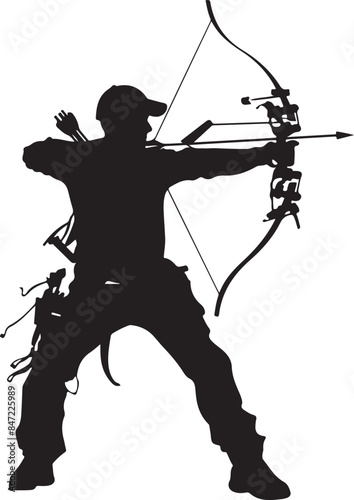 bow hunter archer vector silhouette