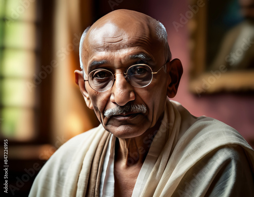 Mohandas Karamchand Gandhi, also known as Mahatma Gandhi, (1869-1948), was a preeminent leader of Indian nationalism in British ruled India photo