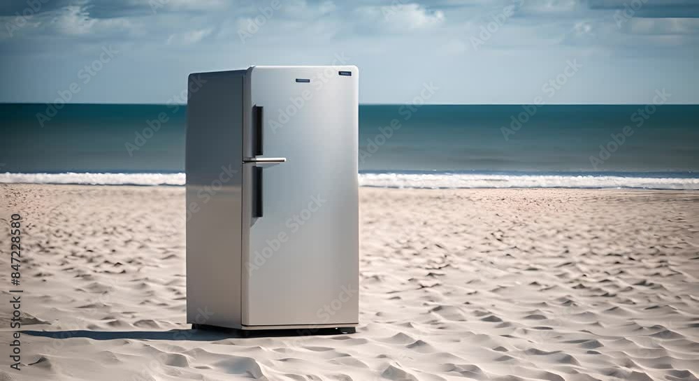 Refrigerator on the beach.