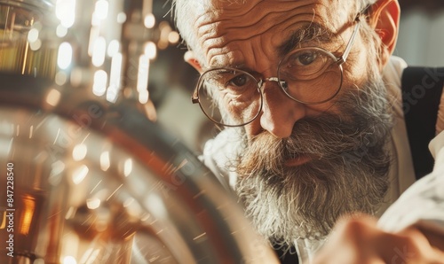 A master distiller at a distilling factory in action
