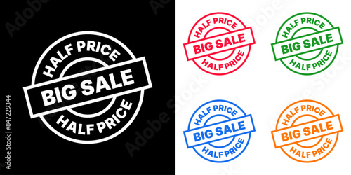 half price big sale set colorful stamp