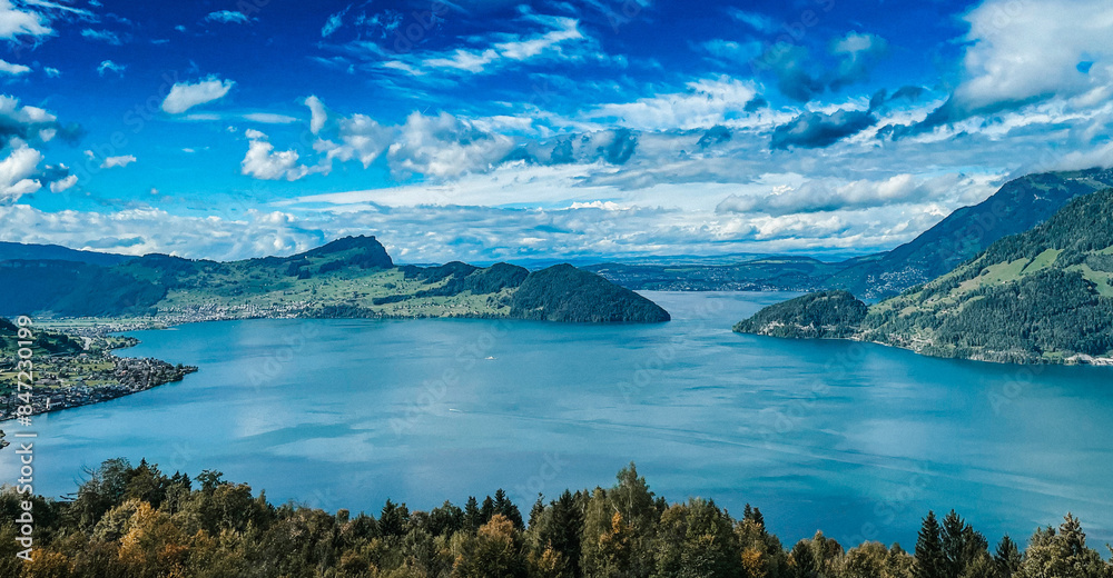 lake and mountains