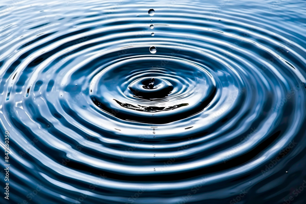 A serene image capturing ripples spreading out from water droplets as they gently fall onto the calm water surface, creating a tranquil and mesmerizing effect. A serene image capturing ripples spreading out from water droplets as they gently fall onto the calm water surface, creating a tranquil and mesmerizing effect.